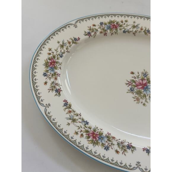 RARE Mikasa Flower Mist Bone China Oval Serving Platter 15” x 10.75” Japan Made - Picture 5 of 10